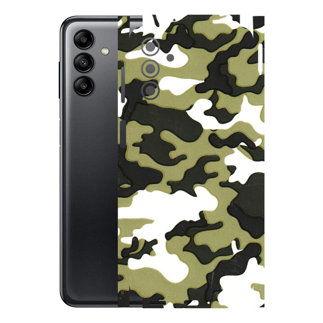 Samsung A/S Series Phone Skins (All Models) - Camouflages White And Green - 3D Embossed Finish (L-243) Samsung Galaxy A04S
