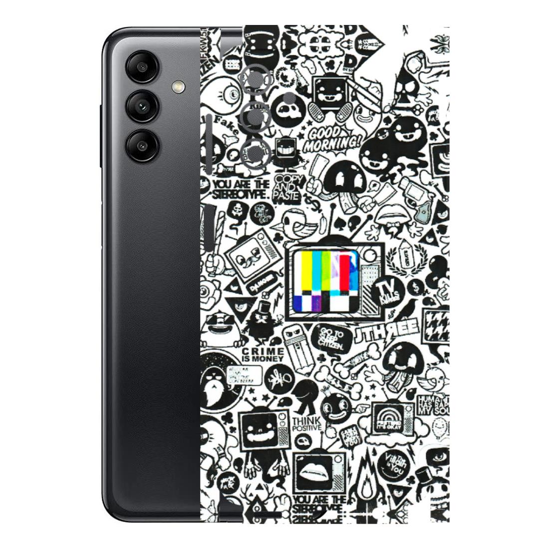 Samsung A/S Series Phone Skins (All Models) - Doodles Positive Art - 3D Embossed Finish (L-263) Samsung Galaxy A04S