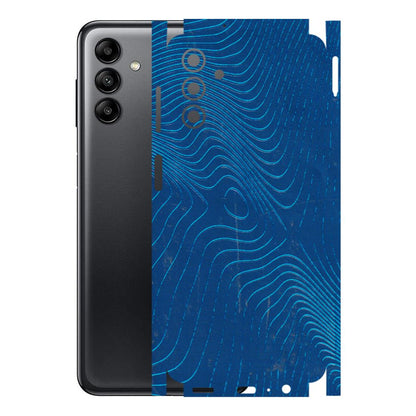 Samsung A/S Series Phone Skins (All Models) - Abstract Blue Line Map - 3D Embossed Finish (L-272) Samsung Galaxy A04S