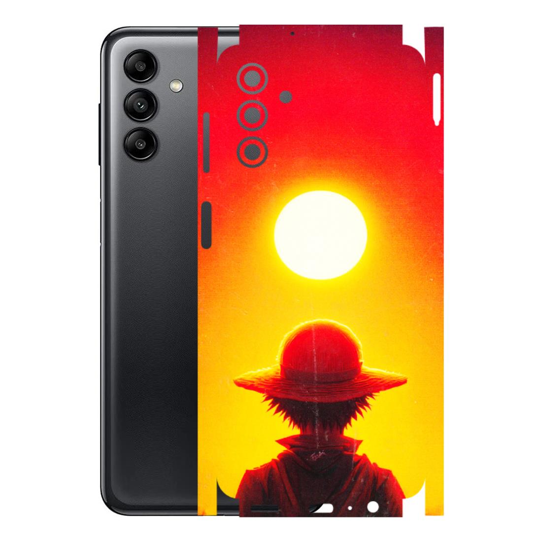 Samsung A/S Series Phone Skins (All Models) - Cool Sunset With Monkey D.Luffy Anime - 3D Embossed Finish (L-329) Samsung Galaxy A04S