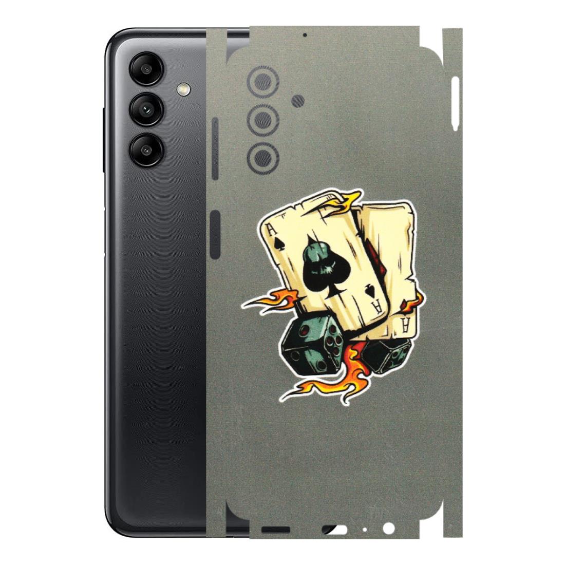 Samsung A/S Series Phone Skins (All Models) - Grey Cards Of Ace - 3D Embossed Finish (L-77) Samsung Galaxy A04S