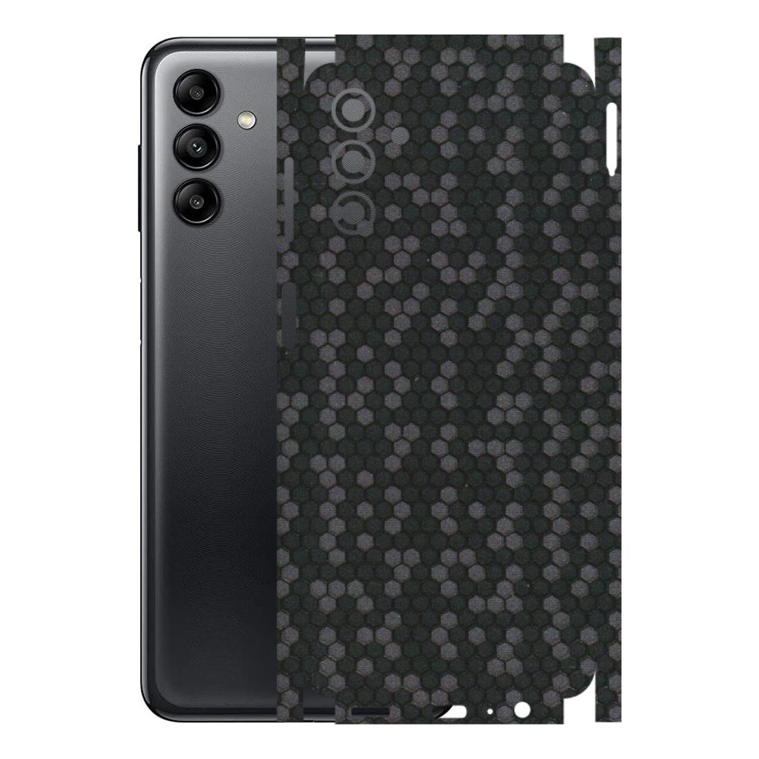 Samsung A/S Series Phone Skins (All Models) - Black Grey Honeycomb Sober - 3D Embossed Finish (L-85) Samsung Galaxy A04S