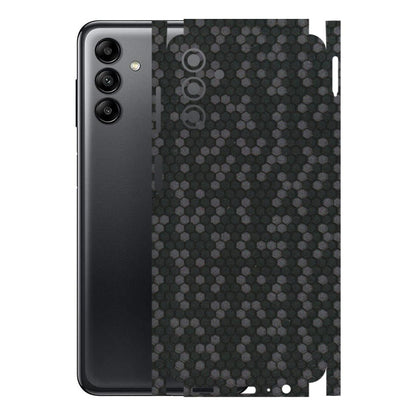 Samsung A/S Series Phone Skins (All Models) - Black Grey Honeycomb Sober - 3D Embossed Finish (L-85) Samsung Galaxy A04S
