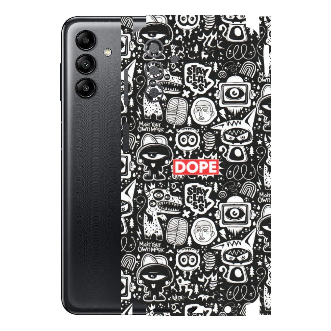 Samsung A/S Series Phone Skins (All Models) - Dope Stay Classy Black Doodles - Matte Finish (M-126) Samsung Galaxy A04S