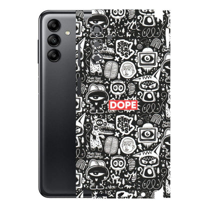 Samsung A/S Series Phone Skins (All Models) - Dope Stay Classy Black Doodles - Matte Finish (M-126) Samsung Galaxy A04S