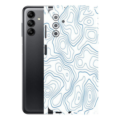 Samsung A/S Series Phone Skins (All Models) - Blue And White Swirls - Matte Finish (M-139) Samsung Galaxy A04S