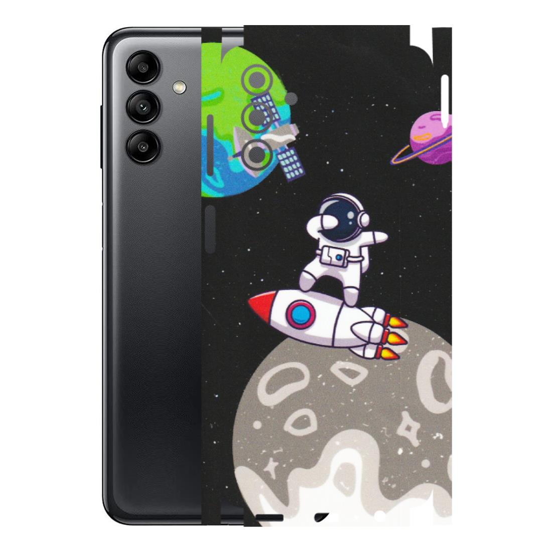 Samsung A/S Series Phone Skins (All Models) - Astronaut Vibing Toon Running - Matte Finish (M-39) Samsung Galaxy A04S