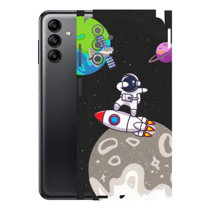Samsung A/S Series Phone Skins (All Models) - Astronaut Vibing Toon Running - Matte Finish (M-39) Samsung Galaxy A04S