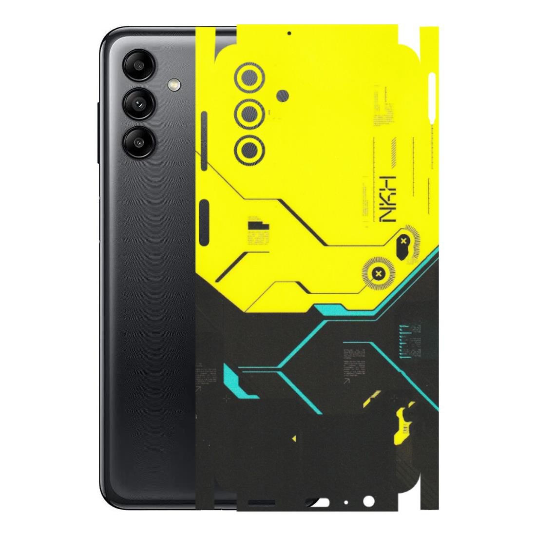 Samsung A/S Series Phone Skins (All Models) - Black Yellow Technica - Matte Finish (M-53) Samsung Galaxy A04S