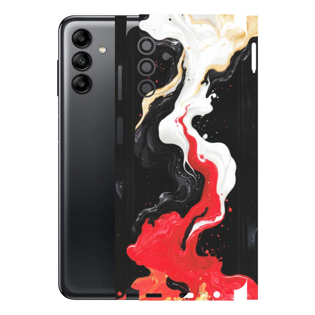 Samsung A/S Series Phone Skins (All Models) - Black Red White Paint Splash Fusion - Matte Finish (M-56) Samsung Galaxy A04S