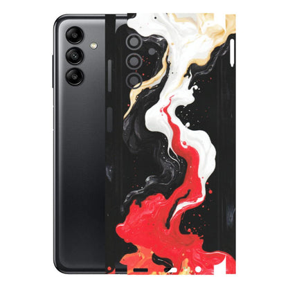 Samsung A/S Series Phone Skins (All Models) - Black Red White Paint Splash Fusion - Matte Finish (M-56) Samsung Galaxy A04S