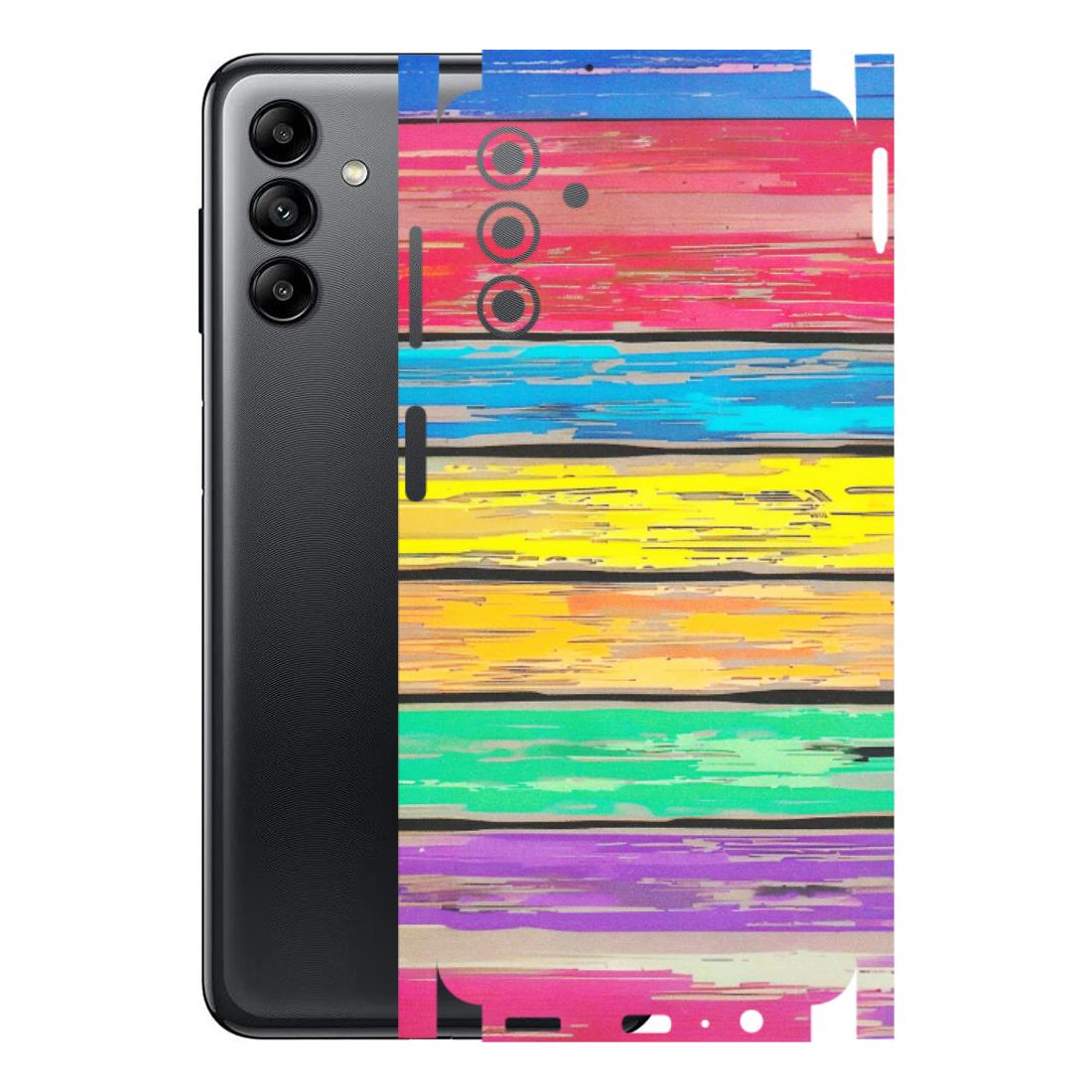 Samsung A/S Series Phone Skins (All Models) - Multi Colour Wooden Wall - Matte Finish (M-96) Samsung Galaxy A04S