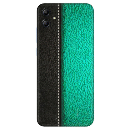 Samsung A/S Series Phone Skins (All Models) - Black Green Dual Leather Stich - 3D Embossed Finish (L-233) Samsung Galaxy A04E