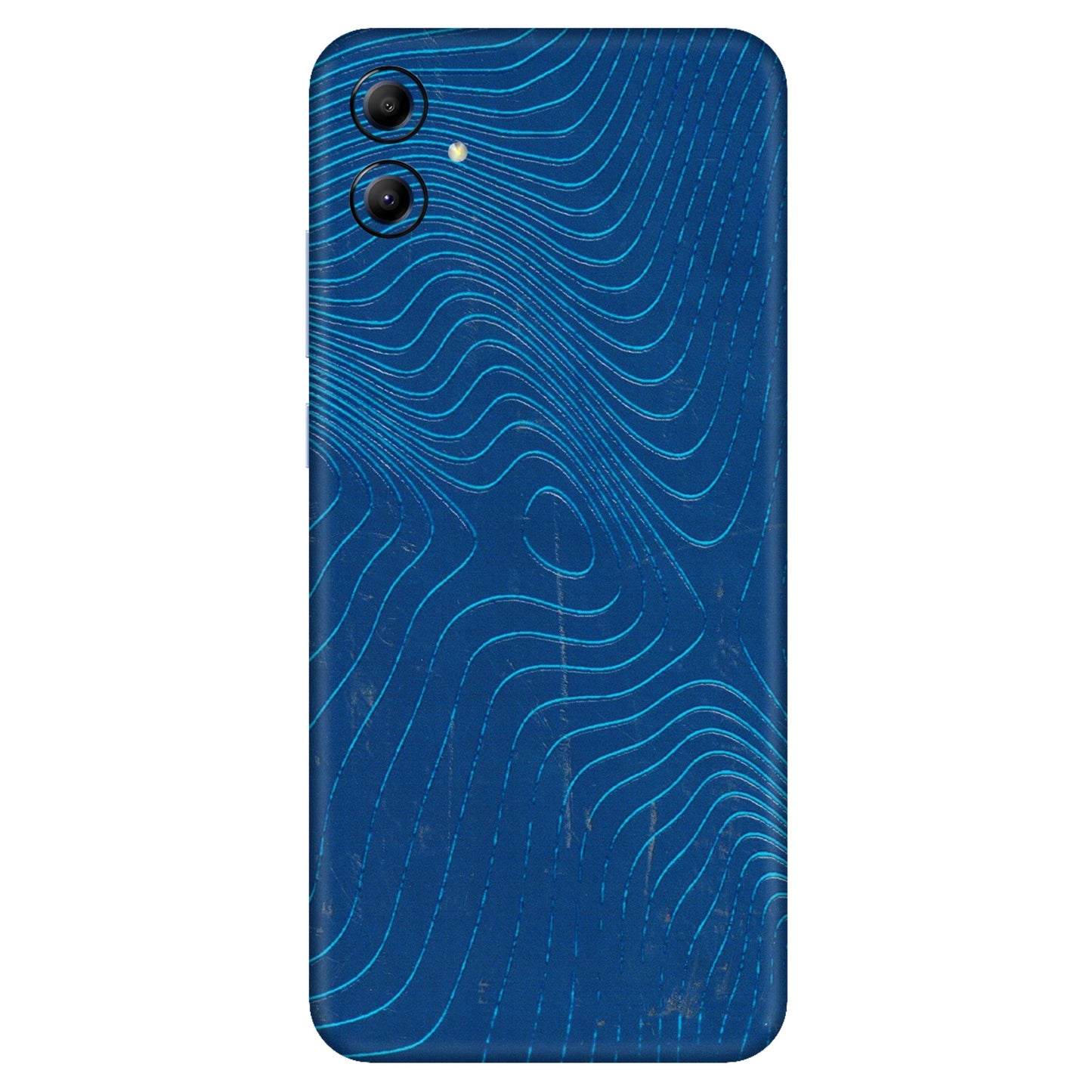 Samsung A/S Series Phone Skins (All Models) - Abstract Blue Line Map - 3D Embossed Finish (L-272) Samsung Galaxy A04E