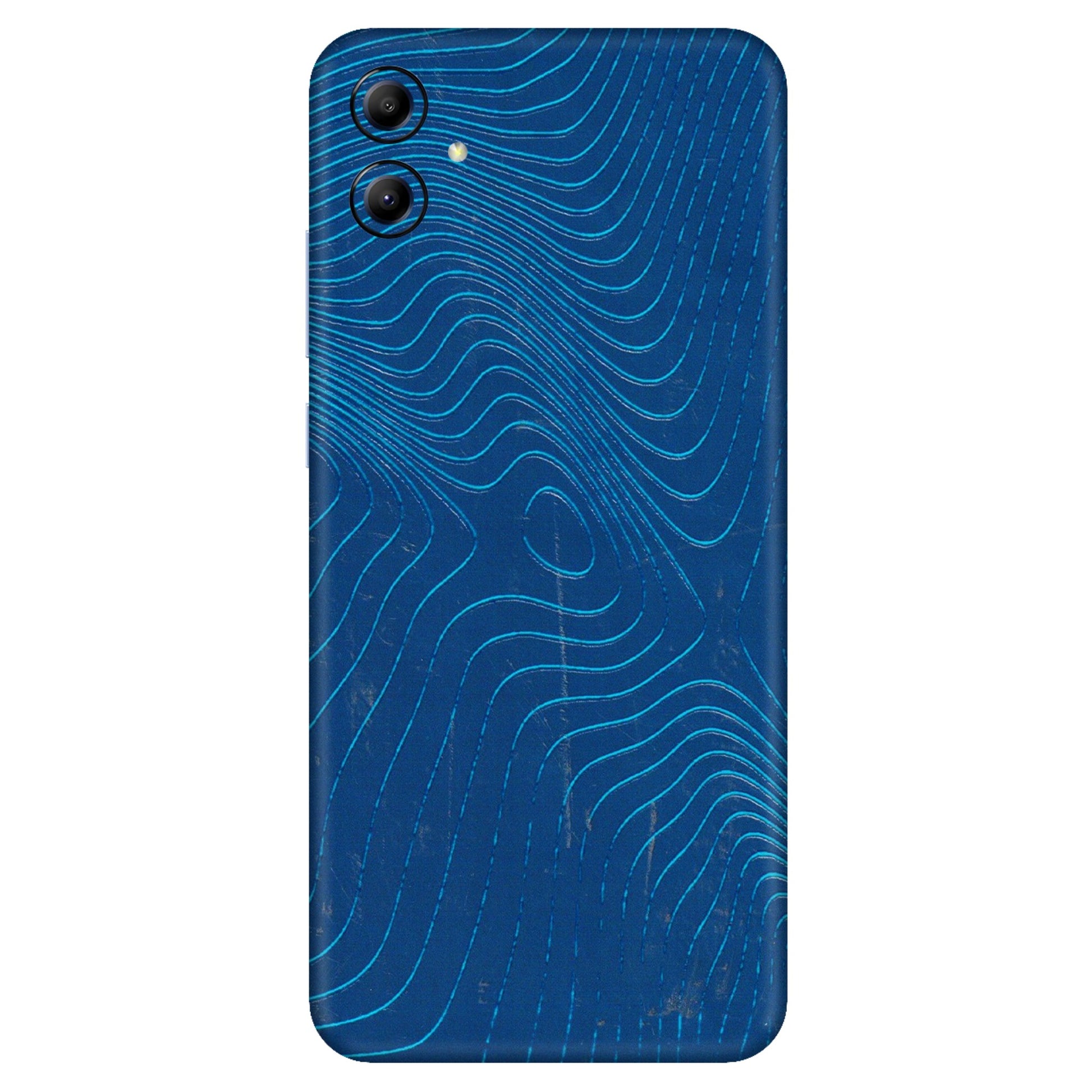 Samsung A/S Series Phone Skins (All Models) - Abstract Blue Line Map - 3D Embossed Finish (L-272) Samsung Galaxy A04E