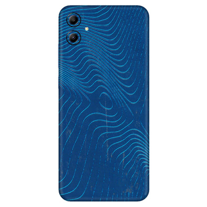 Samsung A/S Series Phone Skins (All Models) - Abstract Blue Line Map - 3D Embossed Finish (L-272) Samsung Galaxy A04E