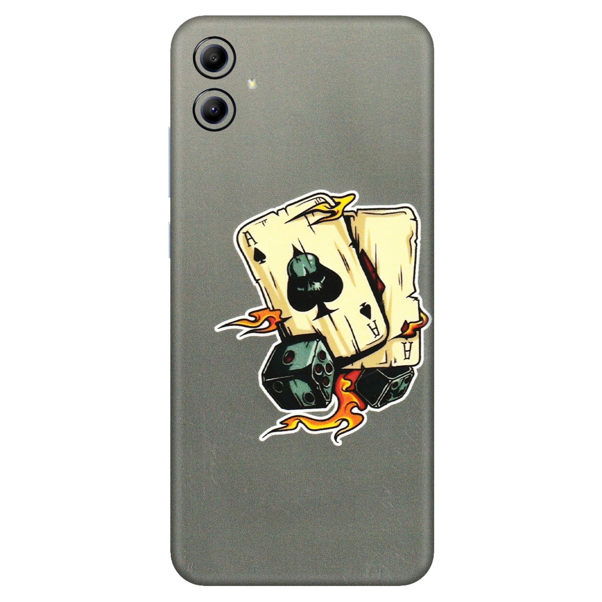 Samsung A/S Series Phone Skins (All Models) - Grey Cards Of Ace - 3D Embossed Finish (L-77) Samsung Galaxy A04E