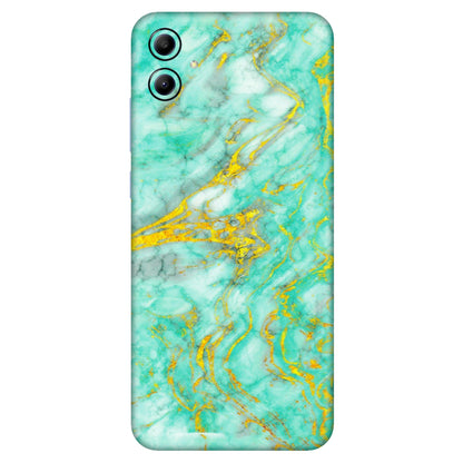 Samsung A/S Series Phone Skins (All Models) - Green And Gold Marble Feel - Matte Finish (M-16) Samsung Galaxy A04E