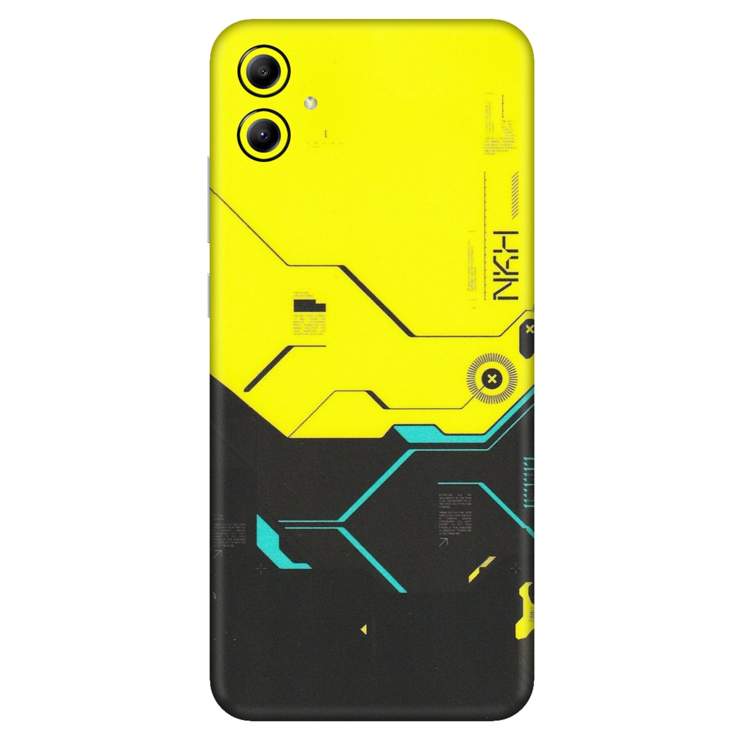 Samsung A/S Series Phone Skins (All Models) - Black Yellow Technica - Matte Finish (M-53) Samsung Galaxy A04E