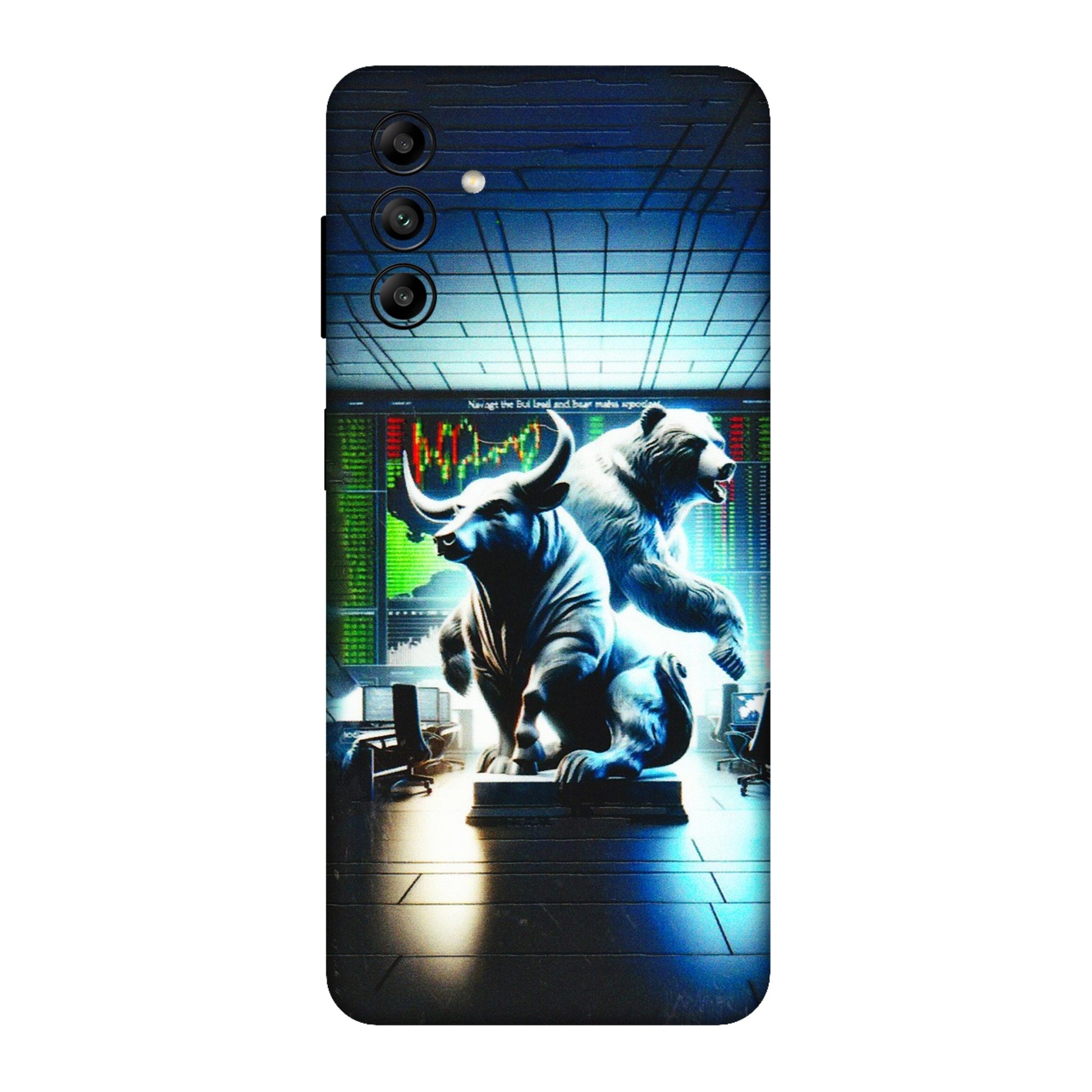 Samsung A/S Series Phone Skins (All Models) - Stock Market Sensex Bear vs Bulls - 3D Embossed Finish (L-15) Samsung Galaxy A04S