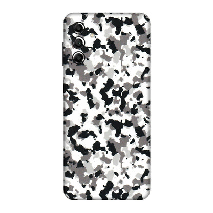 Samsung A/S Series Phone Skins (All Models) - White Black Camouflage - 3D Embossed Finish (L-18) Samsung Galaxy A04S