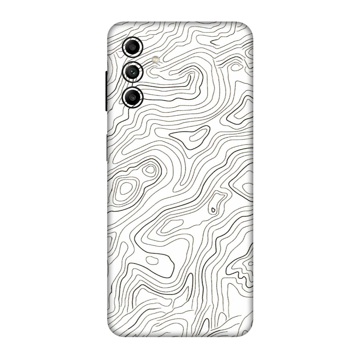 Samsung A/S Series Phone Skins (All Models) - White Black Swirls - 3D Embossed Finish (L-219) Samsung Galaxy A04S