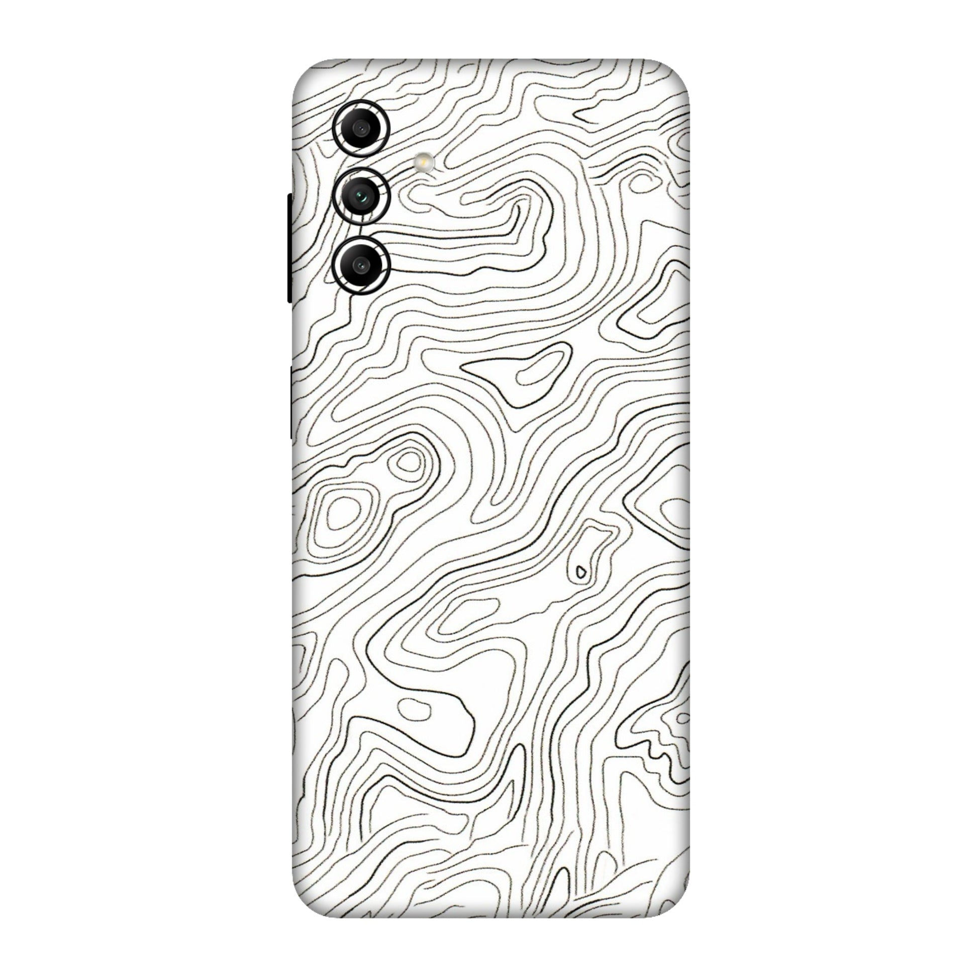 Samsung A/S Series Phone Skins (All Models) - White Black Swirls - 3D Embossed Finish (L-219) Samsung Galaxy A04S