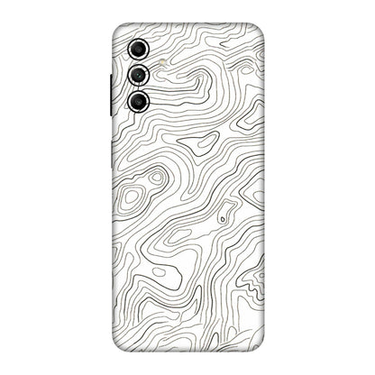 Samsung A/S Series Phone Skins (All Models) - White Black Swirls - 3D Embossed Finish (L-219) Samsung Galaxy A04S