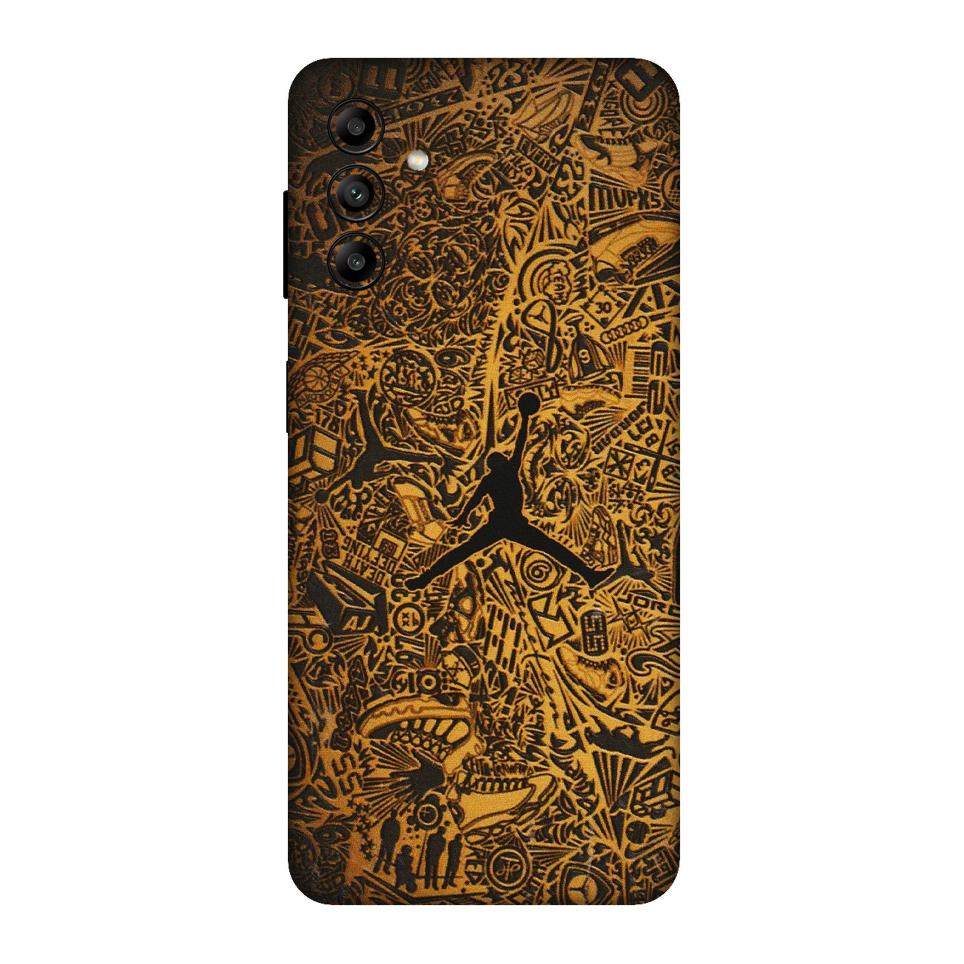 Samsung A/S Series Phone Skins (All Models) - Premium Gold Basketball Player - 3D Embossed Finish (L-236) Samsung Galaxy A04S