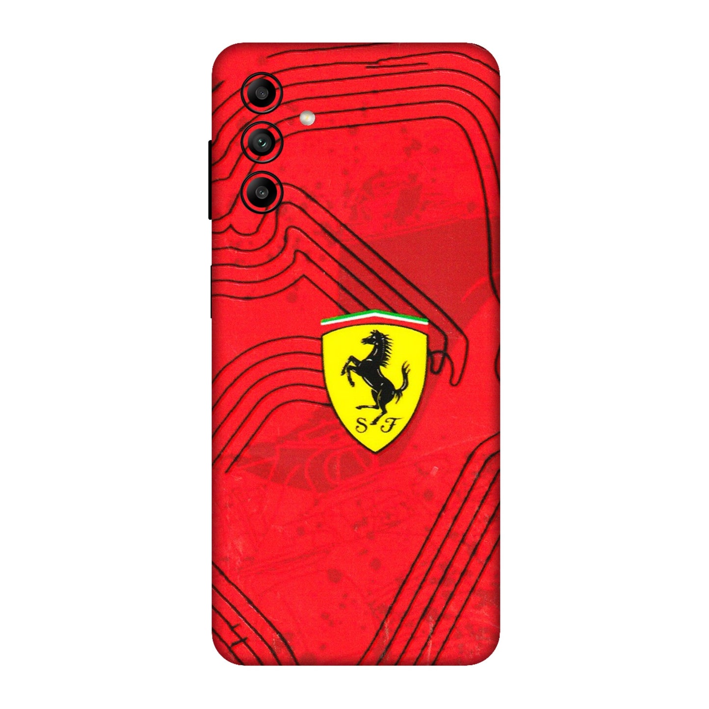 Samsung A/S Series Phone Skins (All Models) - Red Ferrari Logo Stylish - 3D Embossed Finish (L-238) Samsung Galaxy A04S