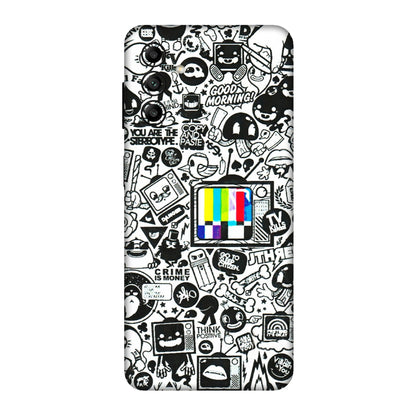 Samsung A/S Series Phone Skins (All Models) - Doodles Positive Art - 3D Embossed Finish (L-263) Samsung Galaxy A04S