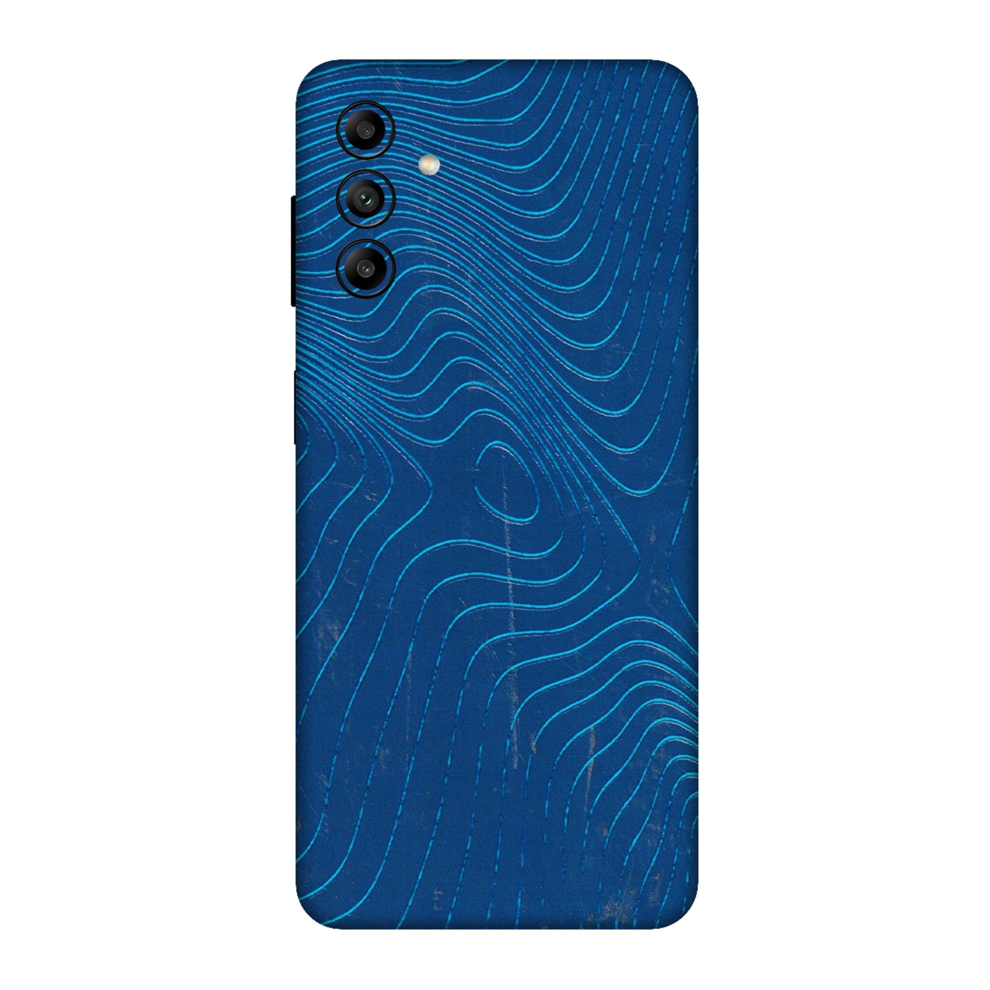 Samsung A/S Series Phone Skins (All Models) - Abstract Blue Line Map - 3D Embossed Finish (L-272) Samsung Galaxy A04S