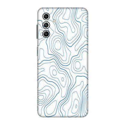 Samsung A/S Series Phone Skins (All Models) - Blue And White Swirls - Matte Finish (M-139) Samsung Galaxy A04S