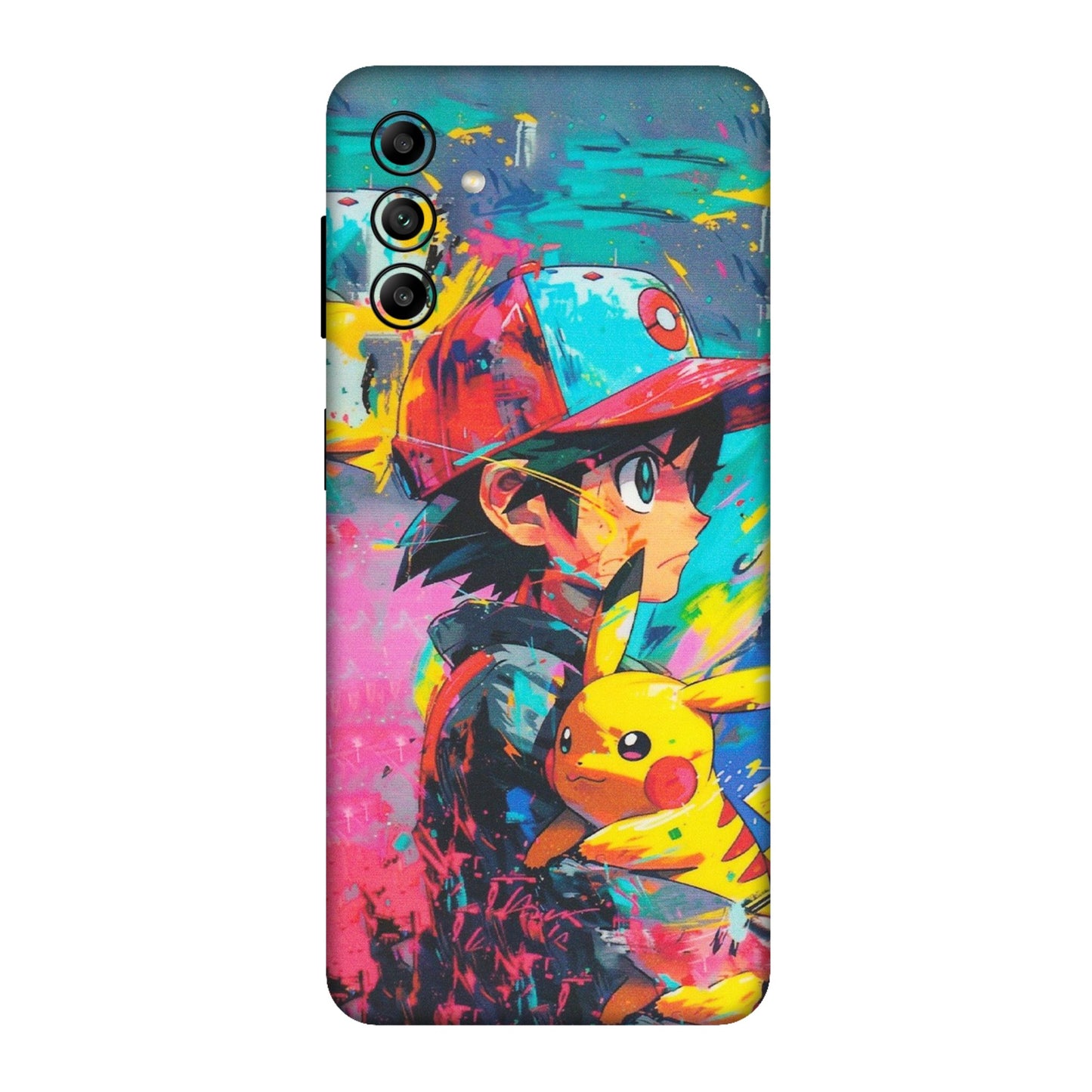 Samsung A/S Series Phone Skins (All Models) - Ash & Pikachu - Matte Finish (M-26) Samsung Galaxy A04S