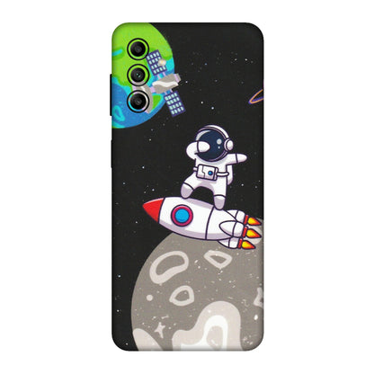 Samsung A/S Series Phone Skins (All Models) - Astronaut Vibing Toon Running - Matte Finish (M-39) Samsung Galaxy A04S