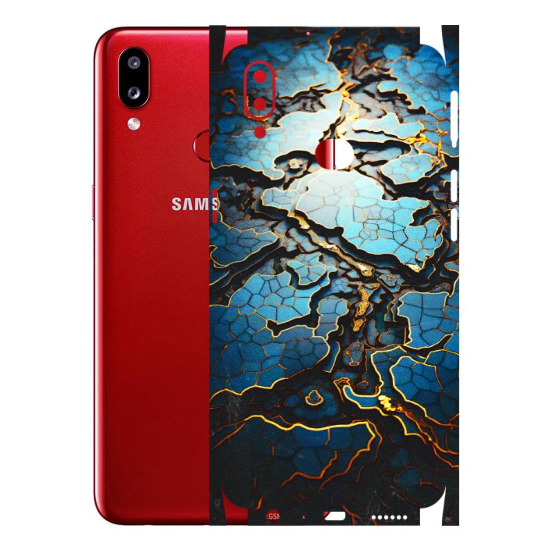 Samsung A/S Series Phone Skins (All Models) - Blue Gold Abstract - 3D Embossed Finish (L-11) Samsung Galaxy A10S