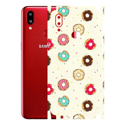 Samsung A/S Series Phone Skins (All Models) - Mini Donuts Doodle Art - 3D Embossed Finish (L-122) Samsung Galaxy A10S
