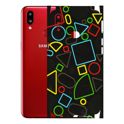 Samsung A/S Series Phone Skins (All Models) - Black Shapes - 3D Embossed Finish (L-131) Samsung Galaxy A10S
