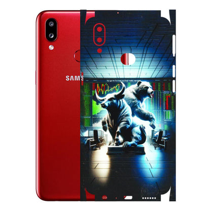 Samsung A/S Series Phone Skins (All Models) - Stock Market Sensex Bear vs Bulls - 3D Embossed Finish (L-15) Samsung Galaxy A10S