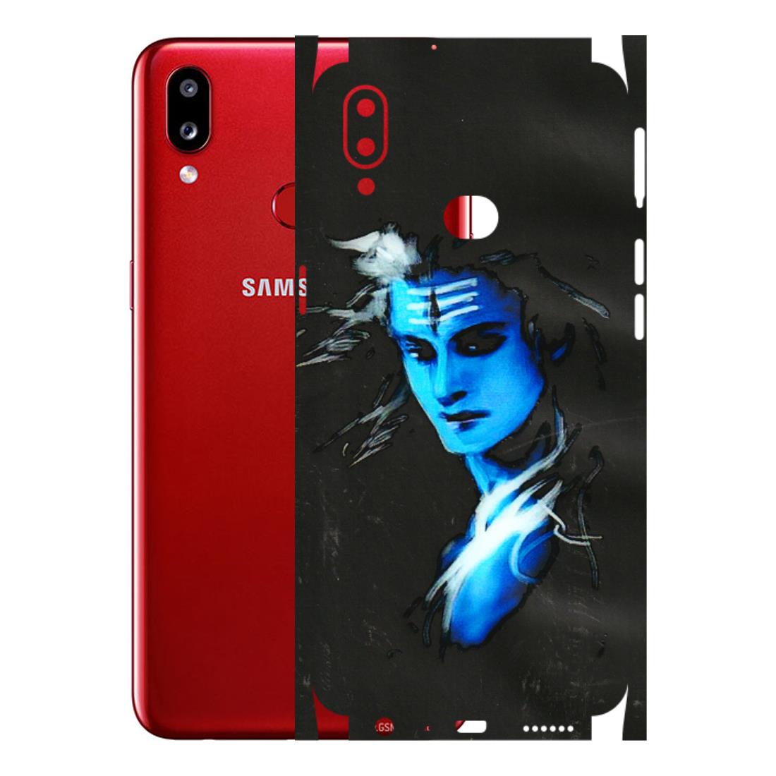 Samsung A/S Series Phone Skins (All Models) - Har Har Mahadev Blue/Black - 3D Embossed Finish (L-185) Samsung Galaxy A10S