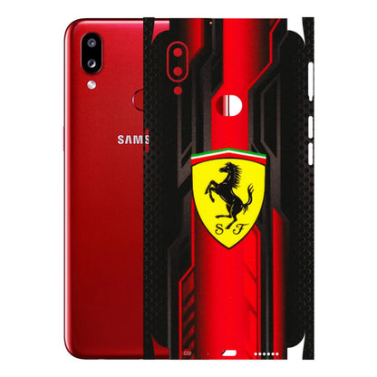 Samsung A/S Series Phone Skins (All Models) - Black Ferrari Logo - 3D Embossed Finish (L-253) Samsung Galaxy A10S