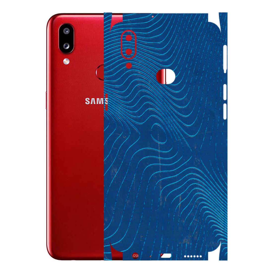Samsung A/S Series Phone Skins (All Models) - Abstract Blue Line Map - 3D Embossed Finish (L-272) Samsung Galaxy A10S