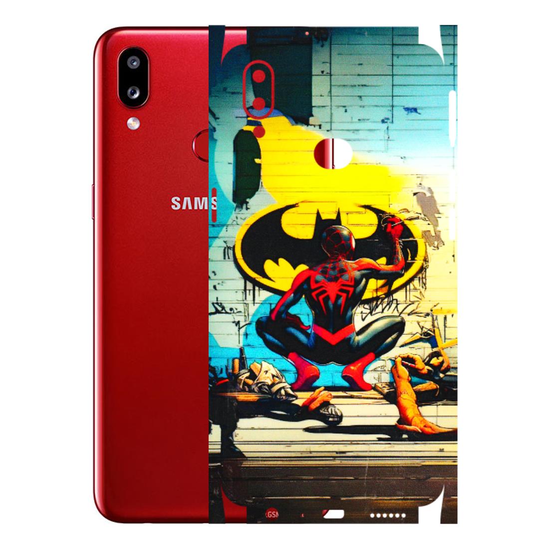 Samsung A/S Series Phone Skins (All Models) - New Spiderman Bat Logo - 3D Embossed Finish (L-309) Samsung Galaxy A10S