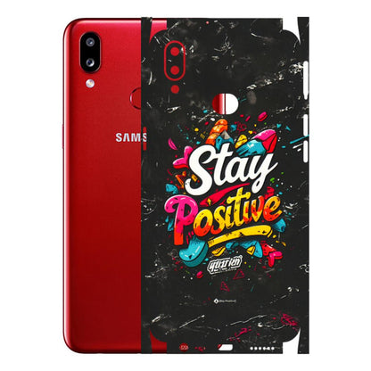 Samsung A/S Series Phone Skins (All Models) - Stay Positive Black - 3D Embossed Finish (L-31) Samsung Galaxy A10S