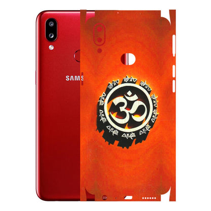 Samsung A/S Series Phone Skins (All Models) - Aum Shiv Orange - 3D Embossed Finish (L-32) Samsung Galaxy A10S