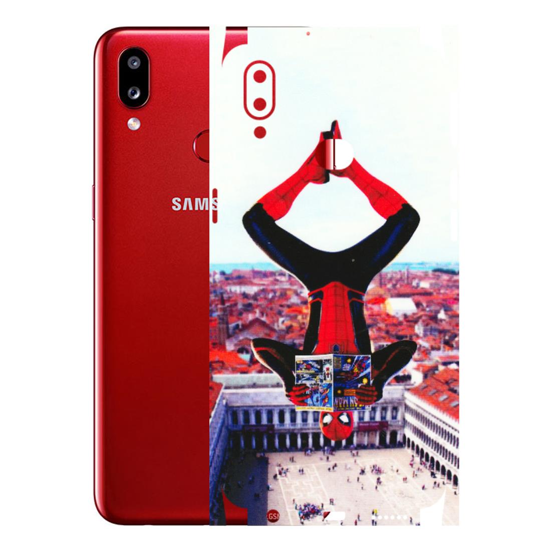 Samsung A/S Series Phone Skins (All Models) - Spiderman Hanging - 3D Embossed Finish (L-53) Samsung Galaxy A10S