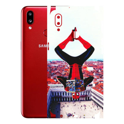 Samsung A/S Series Phone Skins (All Models) - Spiderman Hanging - 3D Embossed Finish (L-53) Samsung Galaxy A10S