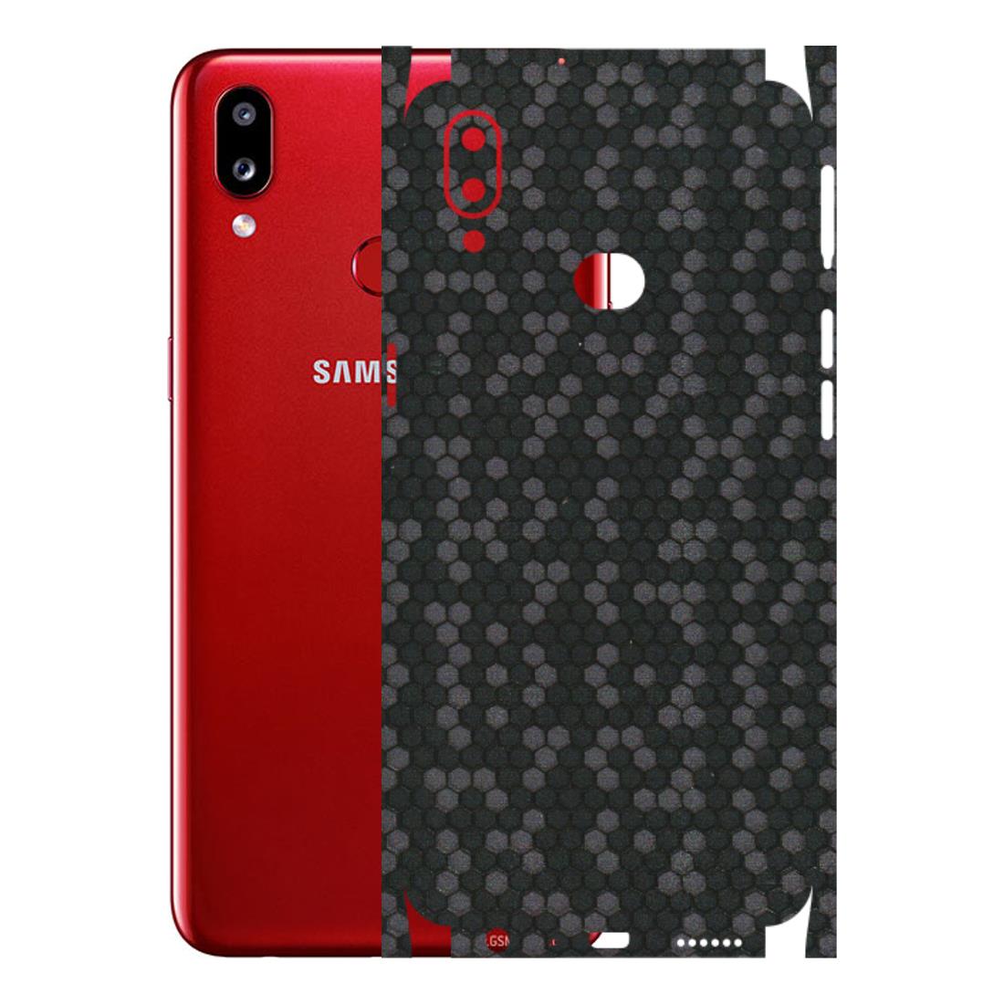 Samsung A/S Series Phone Skins (All Models) - Black Grey Honeycomb Sober - 3D Embossed Finish (L-85) Samsung Galaxy A10S