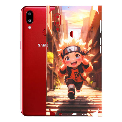 Samsung A/S Series Phone Skins (All Models) - Naruto Cute Toon Running - Matte Finish (M-04) Samsung Galaxy A10S
