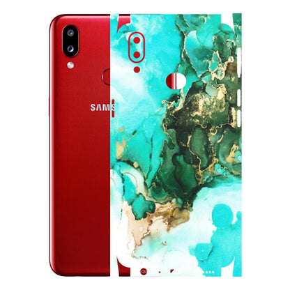 Samsung A/S Series Phone Skins (All Models) - The Blue Gold Marble - Matte Finish (M-124) Samsung Galaxy A10S